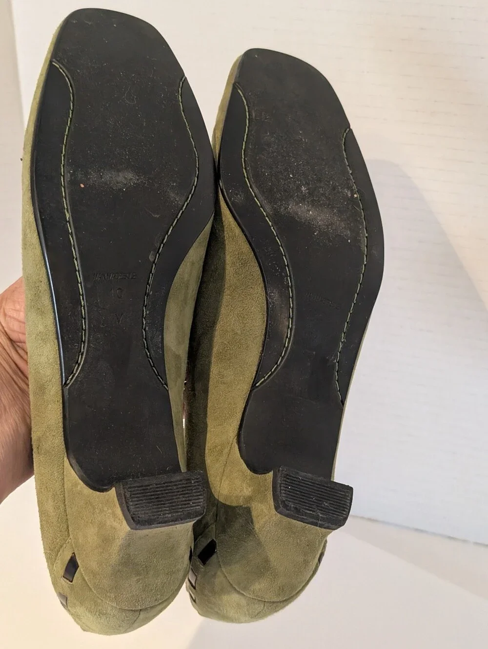 Van Eli Green Suede Pumps Sz. 10M